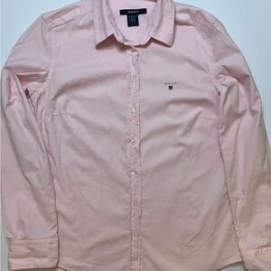GANT Women Pink Button Down Oxford Shirt Size 10 Cotton Logo Classic Preppy